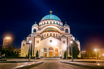 Fototapeta na wymiar Belgrade at night in Serbia