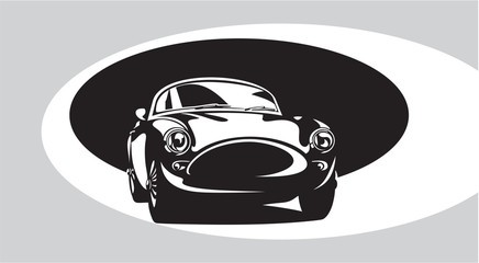Retro sports car label