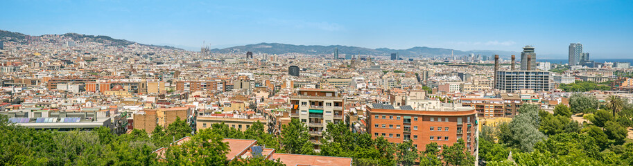 Fototapeta na wymiar Panorama of Barcelona, Catalonia, Spain