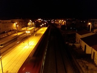 traffic in city at night