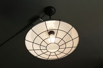hanging light bulb in coffee shop