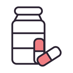 plastic medicine bottle isolated icon