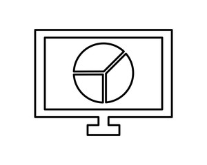computer desktop with infographic pie