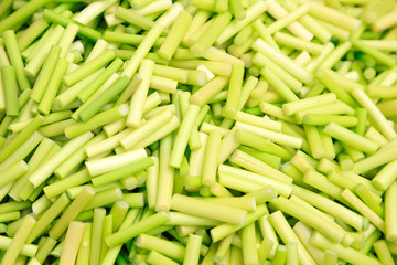 food material mixed ingredients young garlic shoot