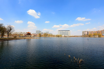 Fototapeta premium Urban Water Park Scenery
