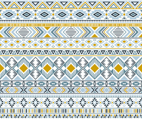 Materiał do szycia Tribal ethnic motifs geometric vector seamless background.