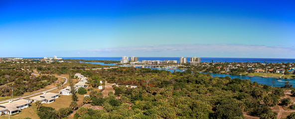 Aerial view of Loxahatchee River from the Jupiter Inlet Lighthouse © SailingAway