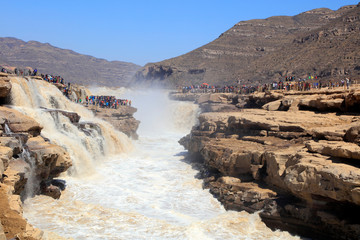 Hukou Waterfall Scenery of the Yellow River in China