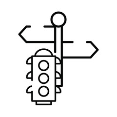 traffic arrow signal isolated icon