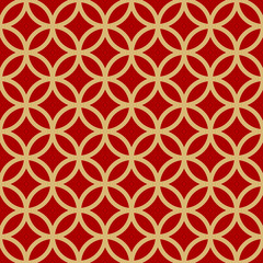 seamless red and gold chinese geometric pattern