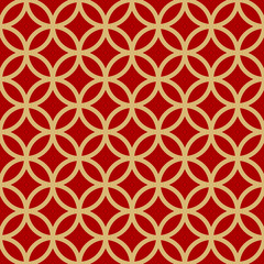 seamless red and gold chinese geometric pattern