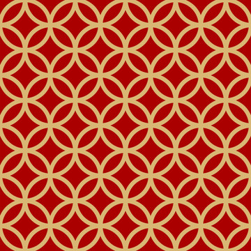 Seamless Red And Gold Chinese Geometric Pattern