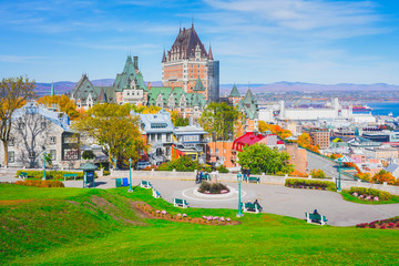 City Skyline View of Old Quebec City in Autumn