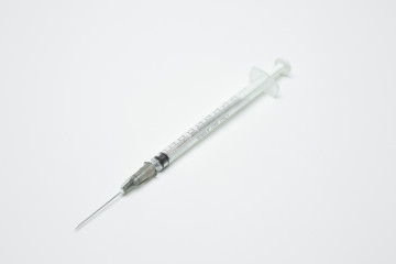 Syringe on a  white background