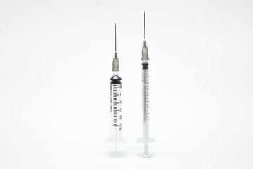 Syringe on a  white background