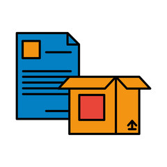 paper document file with box carton