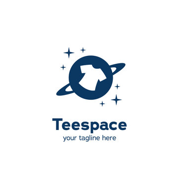 Tee Tshirt Planet Space Logo Icon Symbol Simple Vector