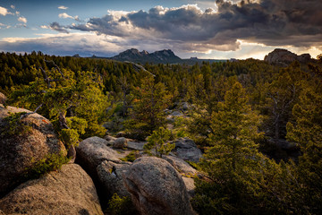 The rock formations of Vedauwoo in the Medicine Bow National Forest near Laramie, Wyoming