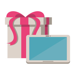 gift box present with tablet device