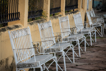 weathered chairs