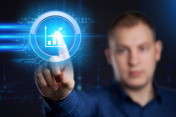 Business, Technology, Internet and network concept. Financial Graph. Stock Market chart. Forex Investment.