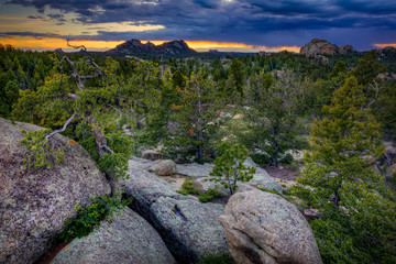 The rock formations of Vedauwoo in the Medicine Bow National Forest near Laramie, Wyoming