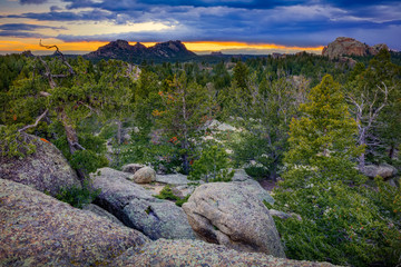 The rock formations of Vedauwoo in the Medicine Bow National Forest near Laramie, Wyoming