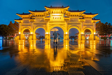 Naklejka premium Chiang Kai Shek Memorial hall in Taipei City, Taiwan