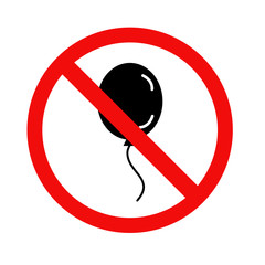 No balloon icon vector isolated on white background. Warning, caution, attention, restriction, danger flat sign design.