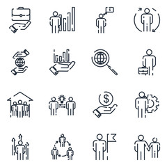 Business Corporation set icon template color editable. Head Hunting pack symbol vector sign isolated on white background icons vector illustration for graphic and web design.