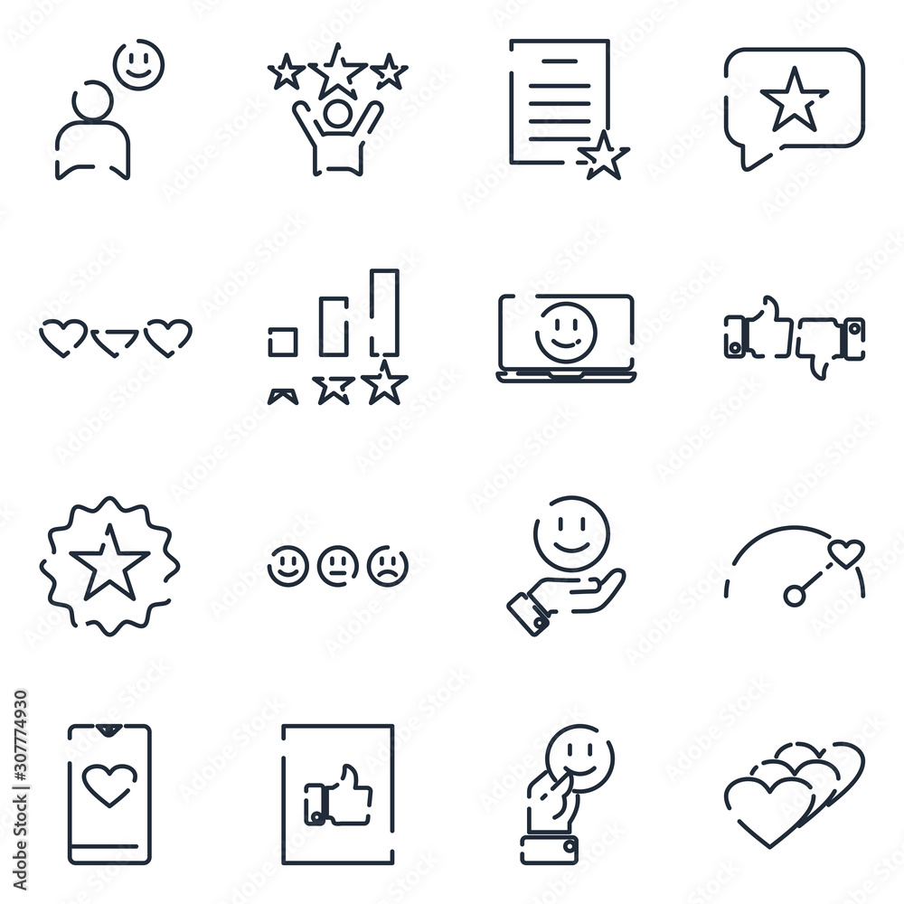 Aufkleber testimonials set icon template color editable. customer satisfaction pack symbol vector sign isolate