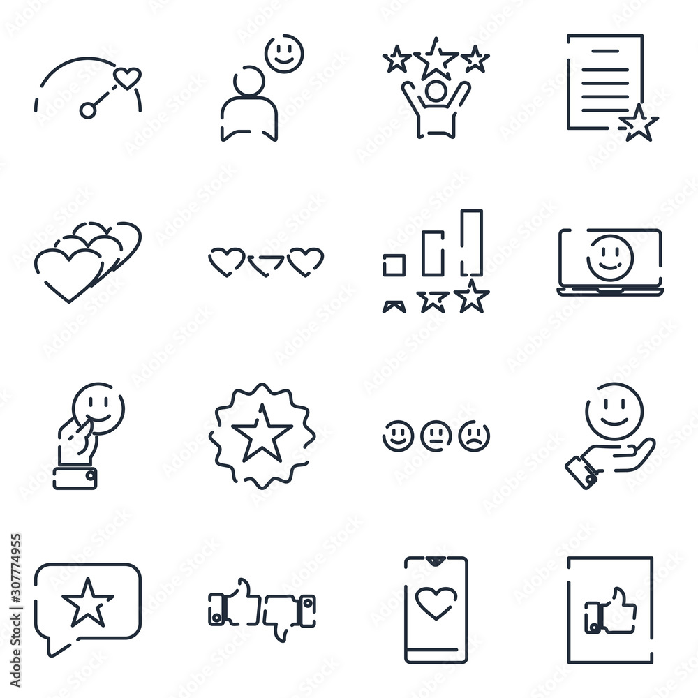 Leinwandbilder testimonials set icon template color editable. customer satisfaction pack symbol vector sign isolate