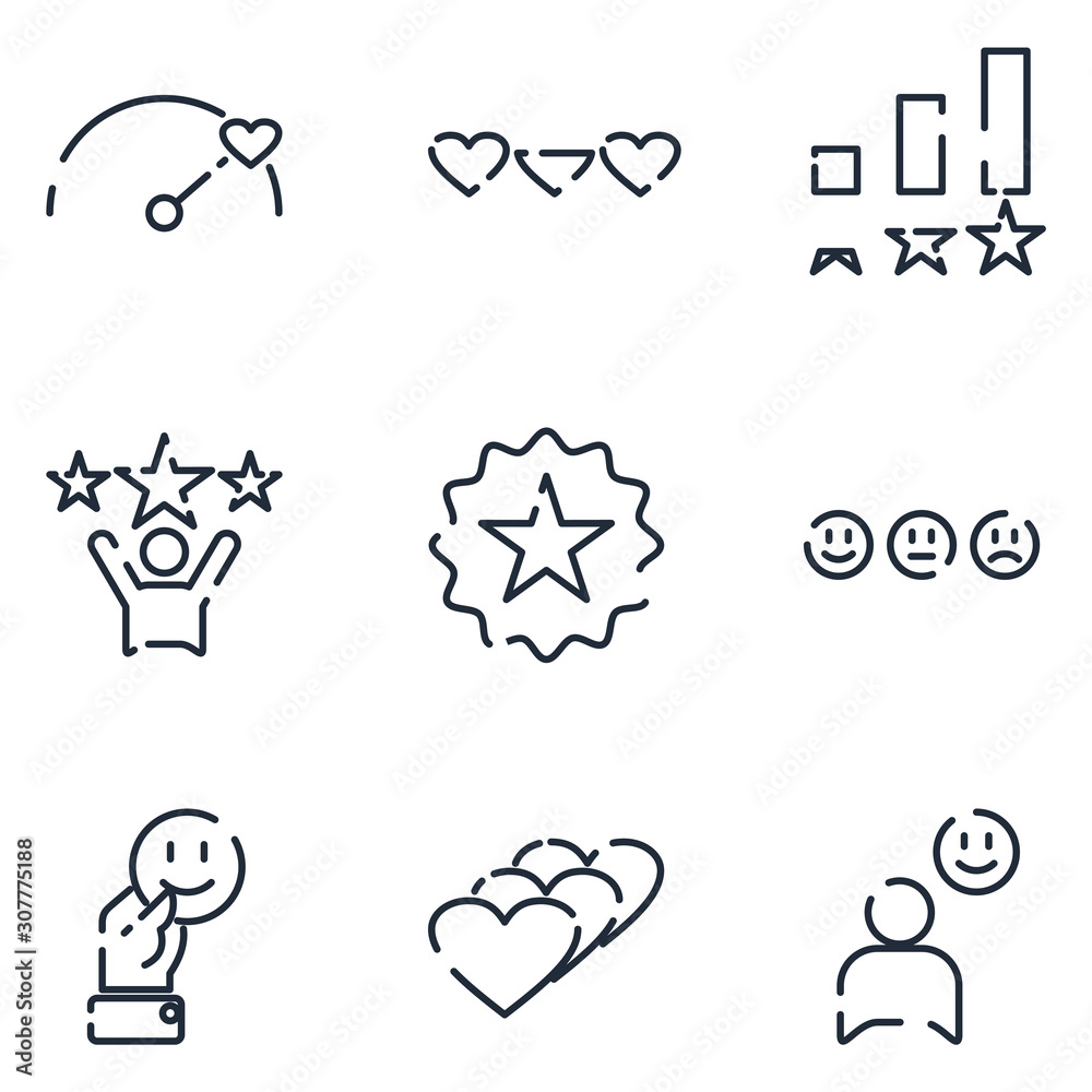 Fototapete testimonials set icon template color editable. customer satisfaction pack symbol vector sign isolate