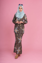 Beautiful female model wearing batik design 
