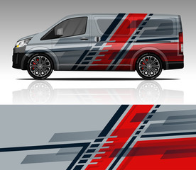 Car wrap decal Van design vector, for advertising or custom livery WRC style, race rally car vehicle sticker and tinting custom. Toyota Hiace.