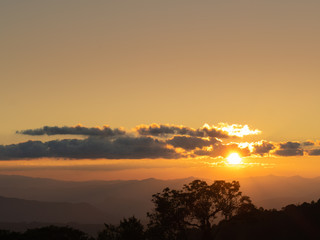 Fototapeta na wymiar Sunset at the mountains
