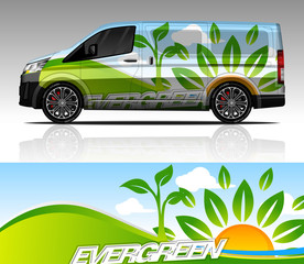 Car wrap decal Van design vector, for advertising or custom livery WRC style, race rally car vehicle sticker and tinting custom. Toyota Hiace.