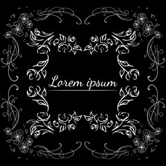 Tropical hand drawn floral frames. Outline set. Jungle foliage illustration. Floral set. Hand drawing. Vector isolated collection. Natural spring wedding card. Summer tropical leaf. Botanical frames