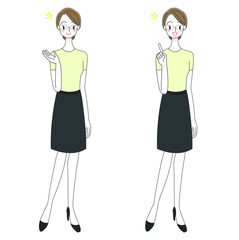 眼鏡をかけたエステティシャン・美容スタッフのイラスト