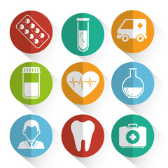 bundle medicine with set icons vector illustration design