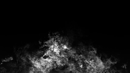 Realistic isolated fire effect for decoration and covering on black background. Black and white texture. Concept of particles , sparkles, flame and light.