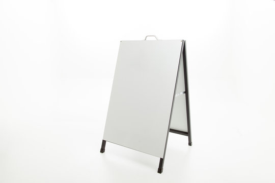 Side walk or blank folding signs on white background 