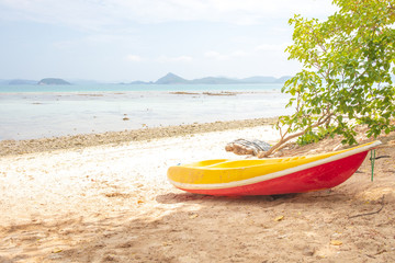 Kayak boat at sea beach of Koh Kam, Sattahip, Chonburi, Thailand