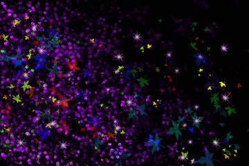 Obraz na płótnie Canvas fall star color abstract of blur colorful light interior maple night garden