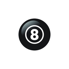 Pool Eight Ball Icon design. Vector Illustration