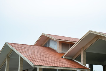 Red tile roof and sky
