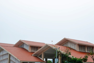 Red tile roof and sky