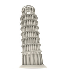 Leaning Pisa Tower Isolated