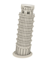 Leaning Pisa Tower Isolated
