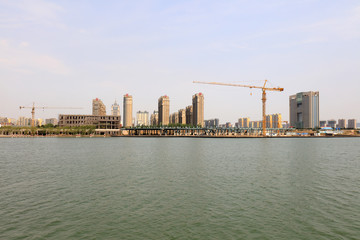 Fototapeta na wymiar Waterfront City Scenery